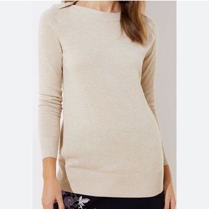LOFT Ballet Neck Shoulder Button Tunic Sweater